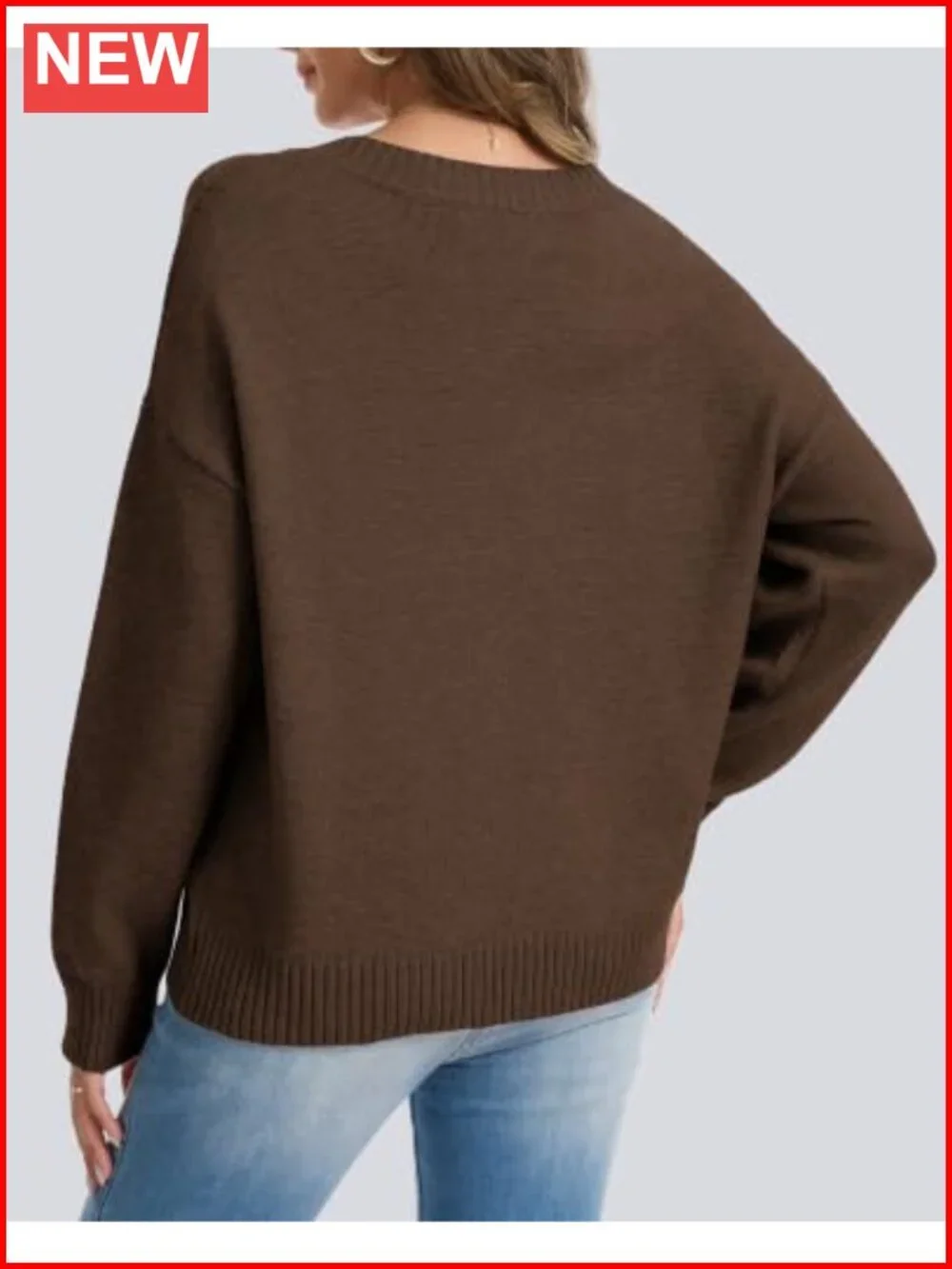 Oversized Cashmere Blend V Neck Pullover Sweater